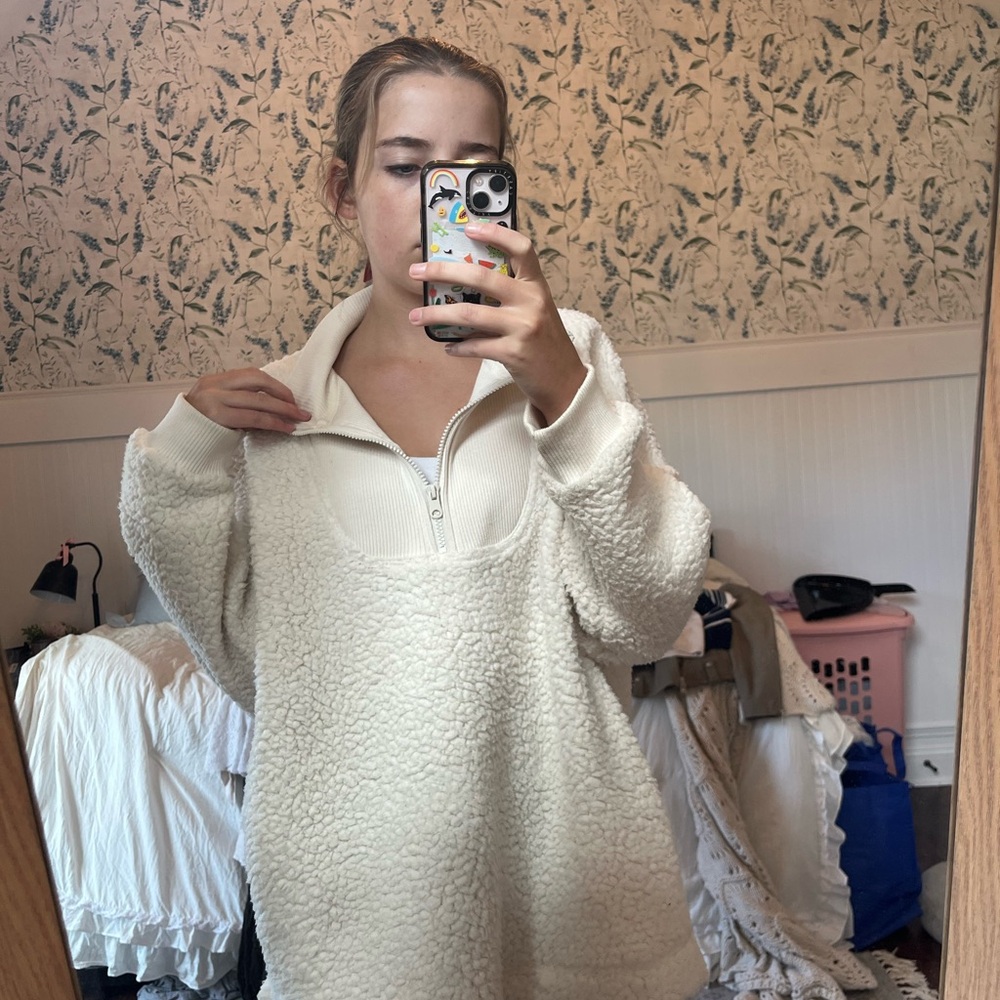 NWOT aerie Sherpa zip up sweater